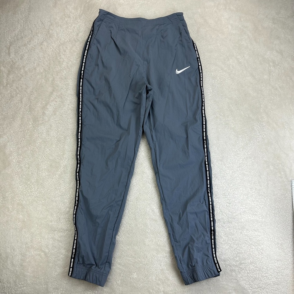 Nike Dri-Fit F.C. Football Soccer Training Pants Womens S Blue Ankle Zip Pull On